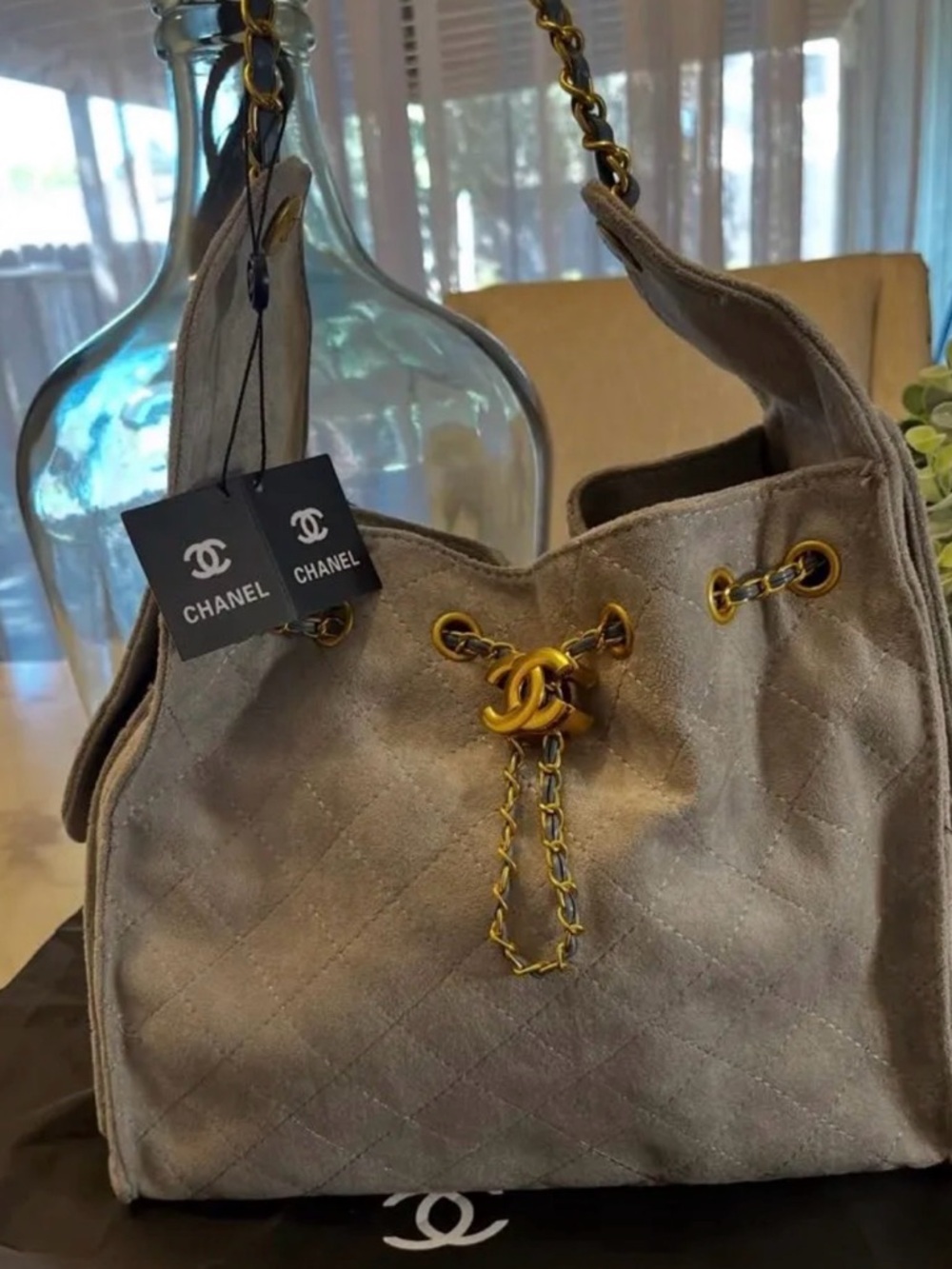 Gray Suede Bag